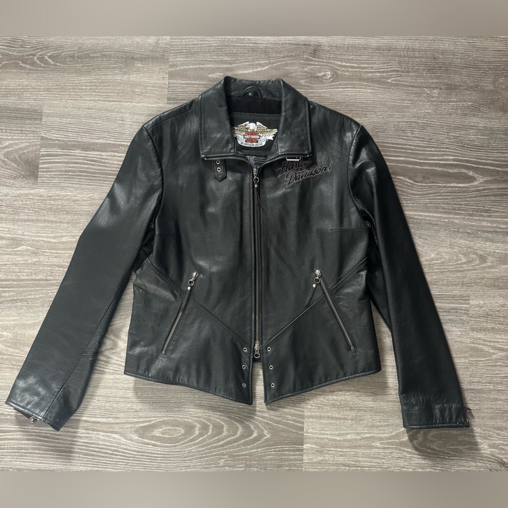 Vintage ISIS Eagle Harley Davidson Woman’s Leather Jacket